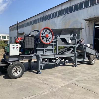 50 100 T/h Capacity Diesel Engine Mobile Jaw Crusher With Wheels And Trailer For Sand Stone Processing Production Lines