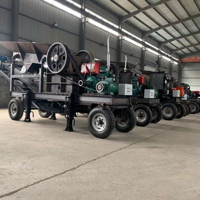 50 100 T/h Capacity Diesel Engine Mobile Jaw Crusher With Wheels And Trailer For Sand Stone Processing Production Lines