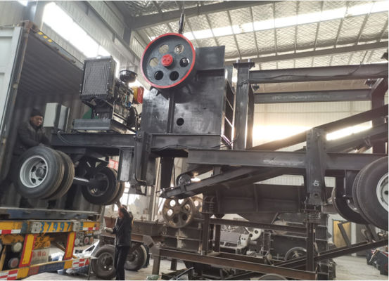 50 100 T/h Capacity Diesel Engine Mobile Jaw Crusher With Wheels And Trailer For Sand Stone Processing Production Lines