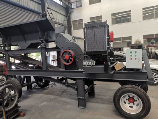 PC400x300 PC600x400 Models 8 10 15tph Capacity Diesel Engine Mobile Hammer Crusher Mill For Glass Limestone Gravel