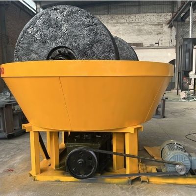 1200 Model Cast Steel Double Rollers Wet Pan Mill For Gold Silver Ore Stone Mining With 500kg Per Hour Capacity In Sudan
