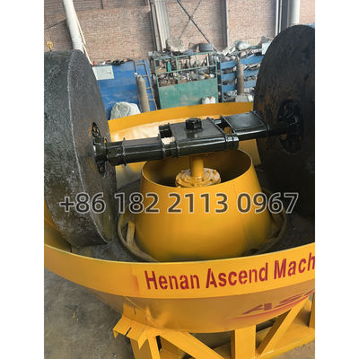 Wear Resistant Wet Pan Mills 1200 Model 8 Bags Per Hour For Gold Powder Making With Two Cast Steel Rollers In Mining