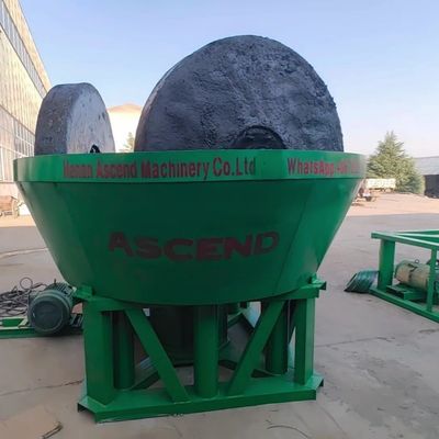 Gold Silver Ore Grinding Machine Three Rollers Wet Pan Mill 1200 Model With 1 Tph Capacity Output Size Within 200 Meshes