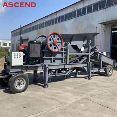 Wheel Type Mobile Jaw Crusher Limestone Basalt Crushing 100-120tph Equipment