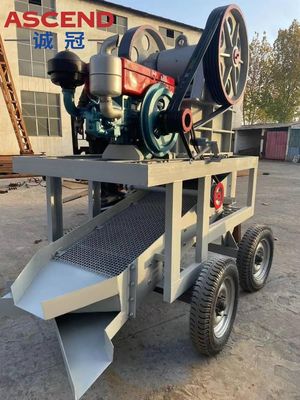 Small Capacity 1 2 3tph Mobile Jaw Crusher PE150x250 For Basalt Limestone Gold Ore Crushing In Energy&Mining