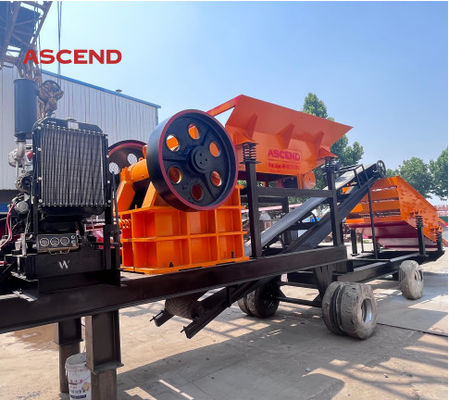 Mobile Jaw Crusher With Wheels And Trailer By Diesel Driven For Marble Gravel Limestone Crushing