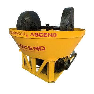 Wear Resistant Wet Pan Mills 1200 Model 8 Bags Per Hour For Gold Powder Making With Two Cast Steel Rollers In Mining