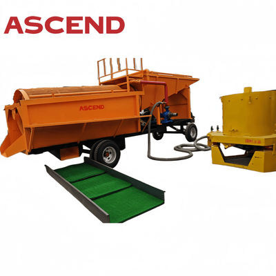 China Ascend 50 60 toneladas por hora de capacidad planta de lavado de trommel de oro para la recuperación de oro aluvial en Austria