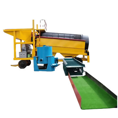 80TPH mobile Goldwaschanlage mit Trommelschirm, Knelson-Goldzentrifugalkonzentrator und Schleusenrutsche